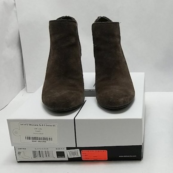 NWT Suede Slate Dolce Vita Heeled Bootie 8.5 - Picture 3 of 4